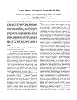 Towards Methods for Systematic Research On Big Data
