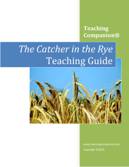 The Catcher in the Rye Teaching Guide