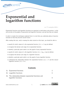 Exponential and logarithm functions