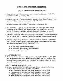 DirecT and IndirecT Reasoning