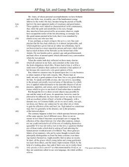 AP Eng. Lit. and Comp. Practice Questions