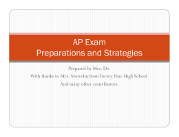 AP Exam Preparations