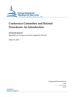 Conference Committee and Related Procedures: An Introduction