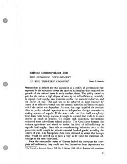British Mercantilism and the Economic Development of the Thirteen