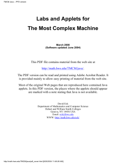 The Most Complex Machine - HWS Department of Mathematics and