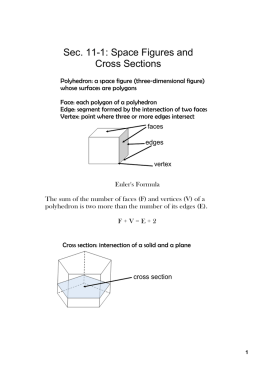 Sec. 111: Space Figures and Cross Sections