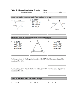 Wkst 5.5 Inequalities in One Triangle