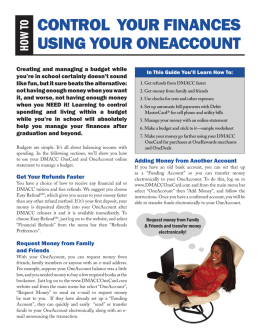 CoNtRoL YouR FiNANCEs usiNG YouR oNEACCouNt