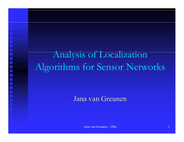 Analysis of Localization Algorithms for Sensor Networks