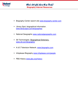 Biography Internet Resources