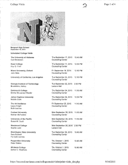 2015-16 Fall College visits
