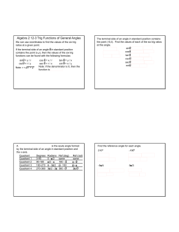 Algebra 2 12-3 Trig Functions of General Angles