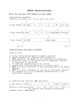 MIPS Instructions