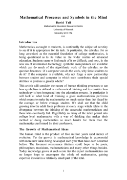 Mathematical Processes and Symbols in the Mind