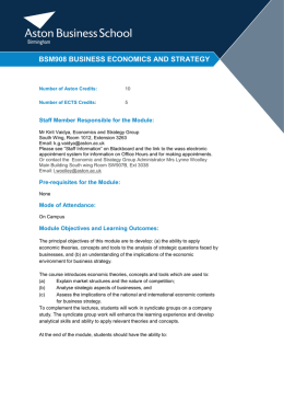 Business Economics and Strategy