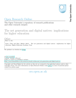 Open Research Online The net generation and digital natives