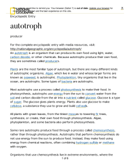 autotroph - National Geographic Society