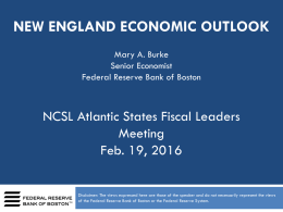 New England Economic Outlook (Mary A. Burke, PhD, Senior