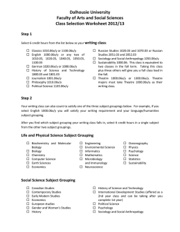 Dalhousie University Faculty of Arts and Social Sciences Class