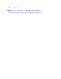 AP Biology online Activities 1. http://www.wisc
