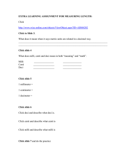 EXTRA LEARNING ASSIGNMENT FOR MEASURING LENGTH