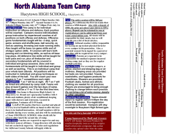 camp brochure - North Alabama Team Camp