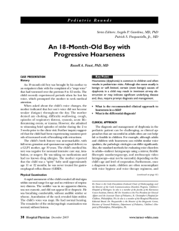 An 18-Month-Old Boy with Progressive Hoarseness