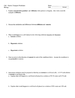 Page 1 Cell – Passive Transport Worksheet Name Biology Date