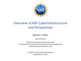 Overview of NSF Cyberinfrastructure and Perspectives