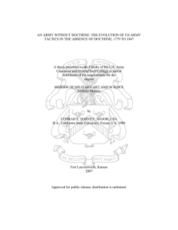 An Army Without Doctrine: The Evolution of US Army Tactics in the