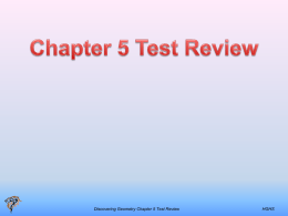 Discovering Geometry Chapter 5 Test Review HGHS