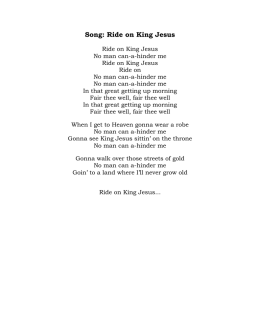 Song: Ride on King Jesus