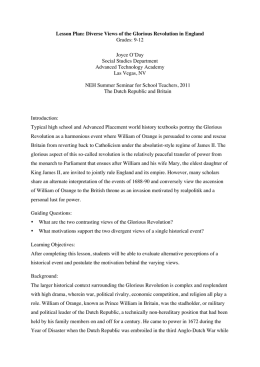 Lesson Plan: Diverse Views of the Glorious Revolution in England
