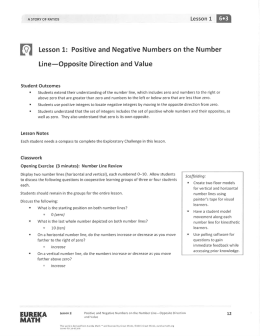 5.2] Lesson 1: Positive and Negative Numbers on the Number