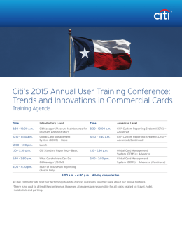 Citi`s 2015 Annual User Training Conference: Trends and
