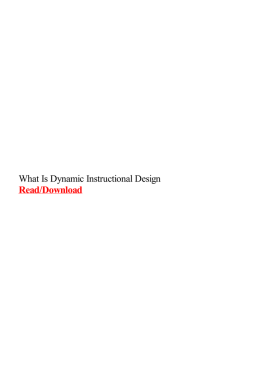 What Is Dynamic Instructional Design
