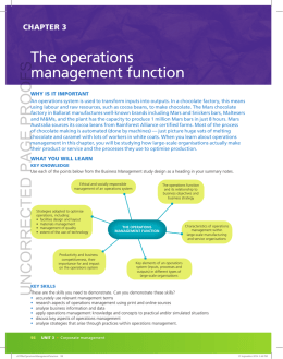 The operations management function UNCORRECTED PAGE