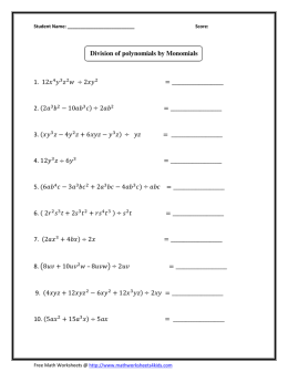 Division of polynomials by Monomials