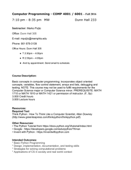 COMP 4001 - Computer Programming