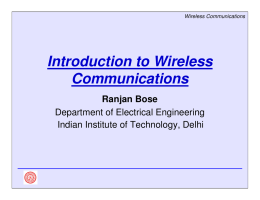 Introduction to Wireless Communications