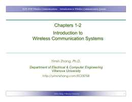 Chapters 1-2 Introduction to Wireless Communication Systems