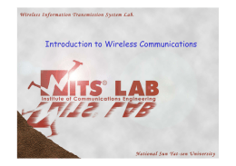 Introduction to Wireless Communications