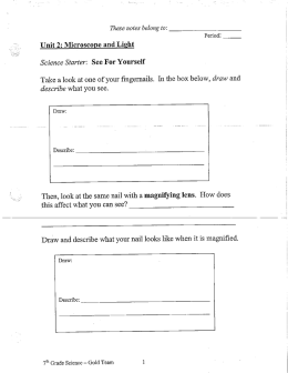 Microscope notes 2013