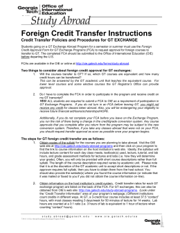 Foreign Credit Transfer Instructions