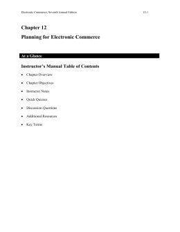Chapter 12 Planning for Electronic Commerce