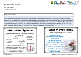 Unit 2 `Information Systems`