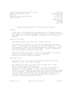Internet Engineering Task Force (IETF) A. Durand Request for