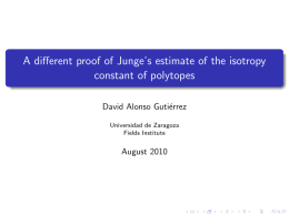 A different proof of Junge`s estimate of the isotropy constant of