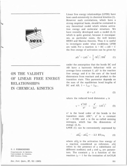 on the validity of linear free energy relationships in chemical kinetics