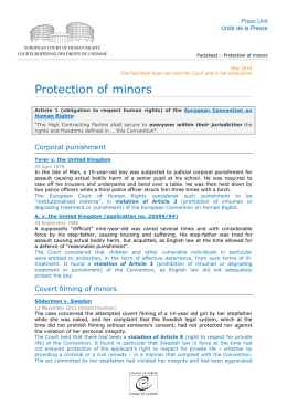 Protection of minors - European Court of Human Rights